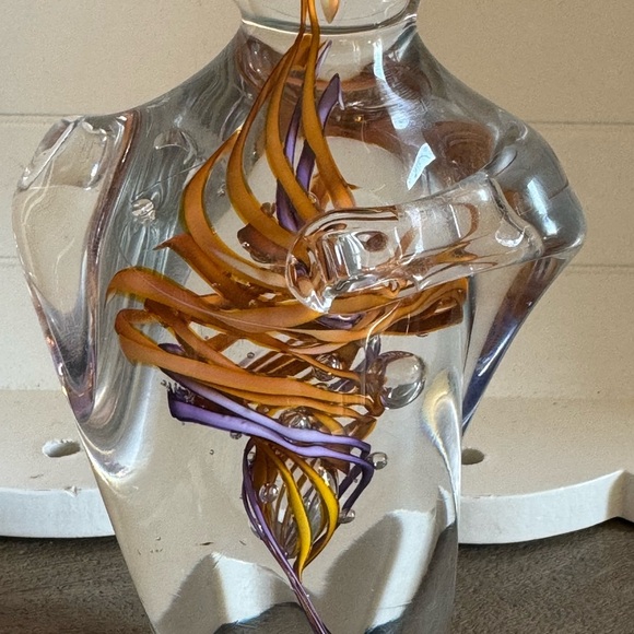 Schmidt Rhea Art Glass Sculpture paperweight 7" "Loving Couple" Signed - Picture 13 of 16